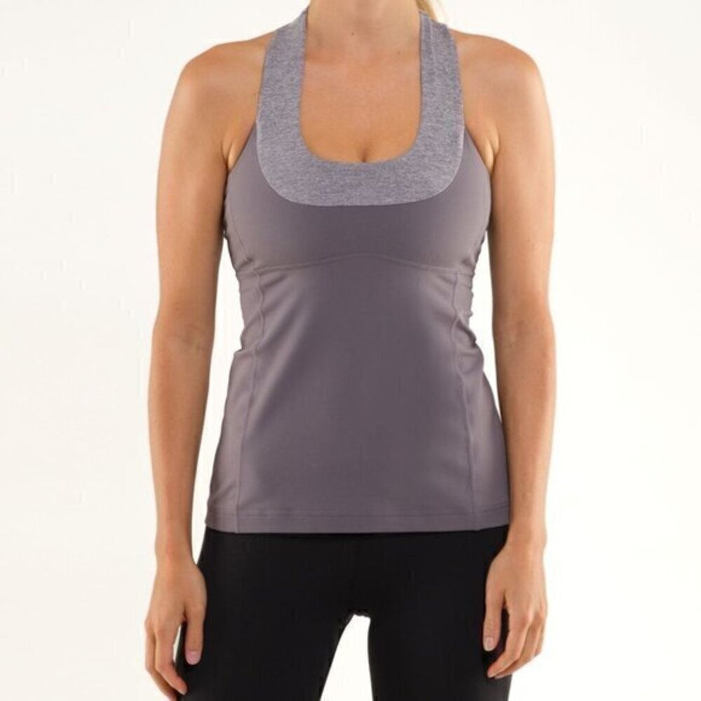Lululemon Scoop Neck Tank Magnum / Heathered Pigeon Size 10